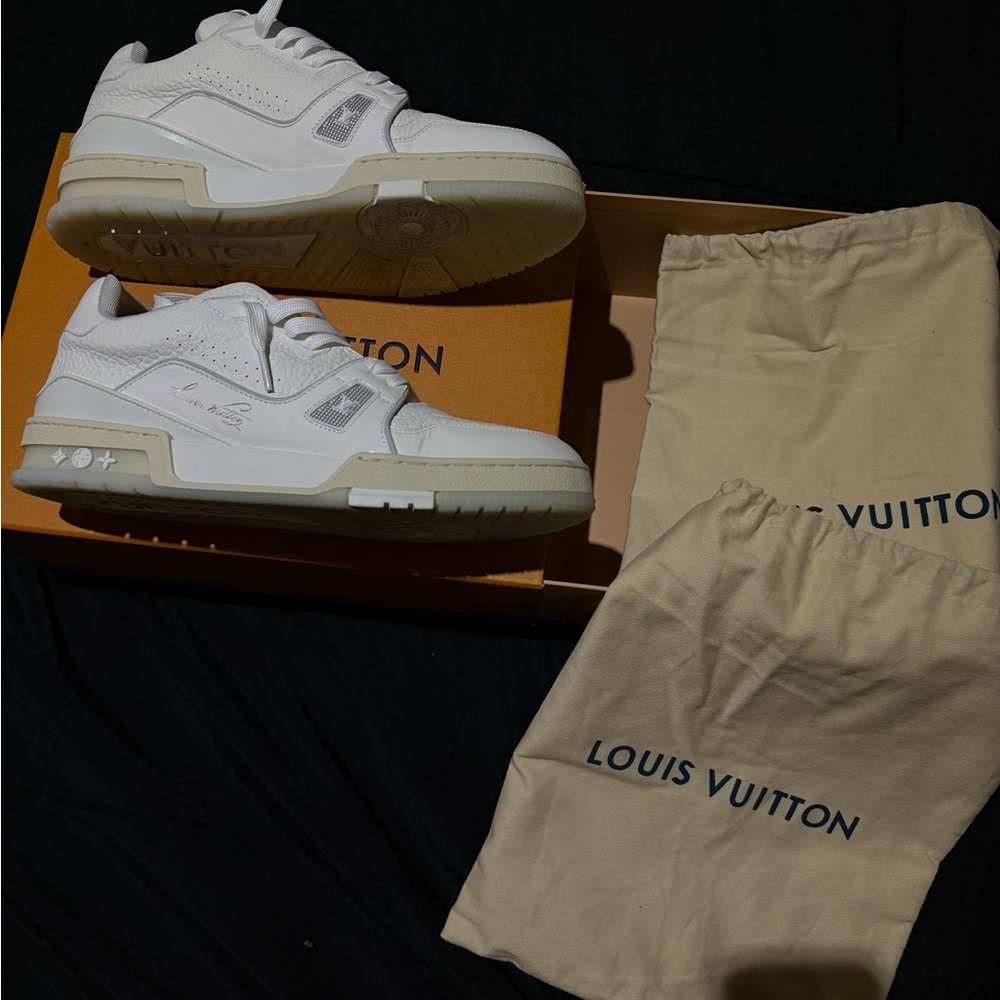 Louis Vuitton White and Gray Sneakers